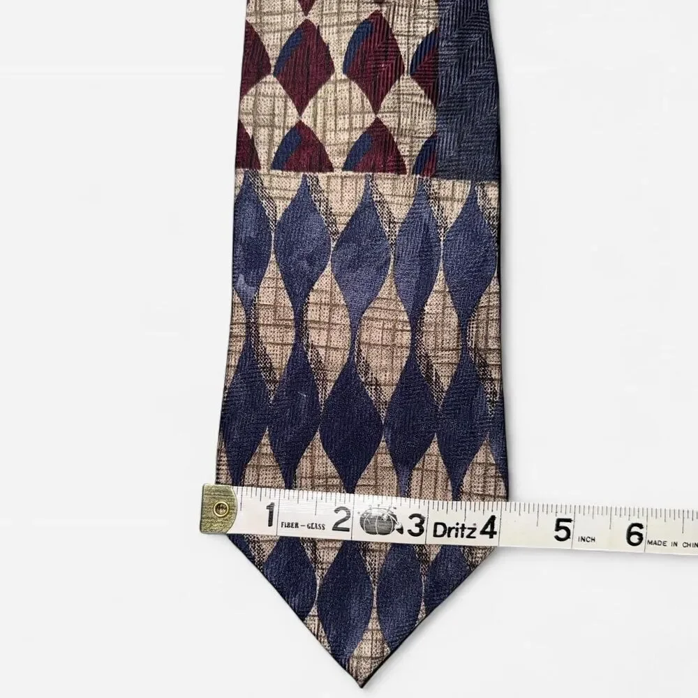 Geometric Diamond Print Neck Tie from John Henry